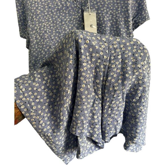 Rails Sophia Sky Blue Daisies Romper One Piece Sz S Micro Floral Y2K Luxury NWT - Picture 5 of 10